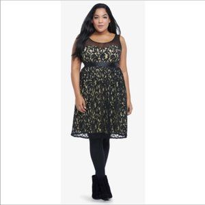Torrid Black Lack Overlay Dress